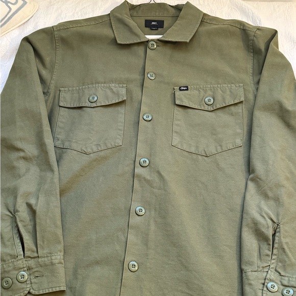 Obey Forest Green Shirt Jacket - Picture 4 of 11